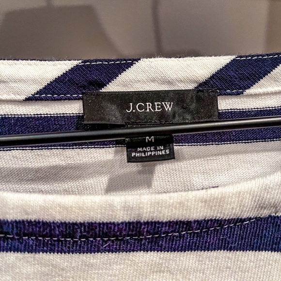 J. Crew SZ M Mariner Puff Sleeve Striped Top! - Picture 3 of 10